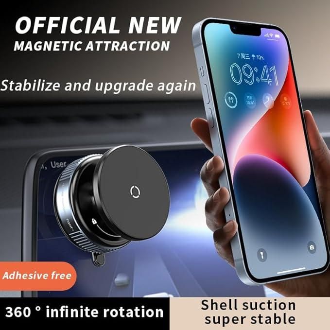 Magnetic 360° Suction Phone Holder (No Adhesive Needed!)