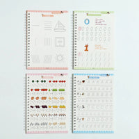 Sank Magic Practice Copybook for Kids (4 BOOK + 10 REFILL+ 1 Pen +1 Grip) | Reusable Handwriting Book Set