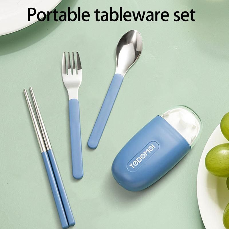 Portable Stainless Steel Spoon & Chopsticks Set – Travel, Office & Camping Cutlery