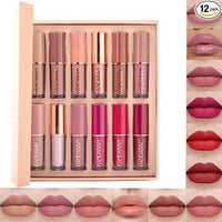 Velvet Matte Liquid Lipstick Set of 12 | Waterproof, Smudge-Proof & Long-Lasting Multicolor Lipsticks for Women