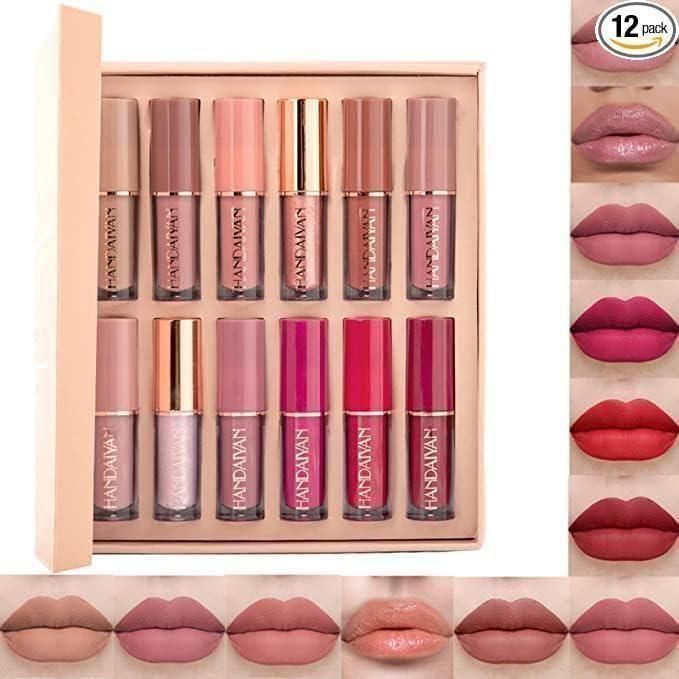 Velvet Matte Liquid Lipstick Set of 12 | Waterproof, Smudge-Proof & Long-Lasting Multicolor Lipsticks for Women