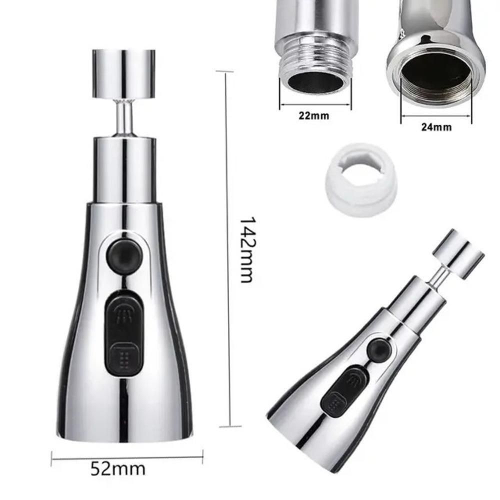 3-Mode Kitchen Sink Faucet – Stainless Steel, High-Pressure Spray