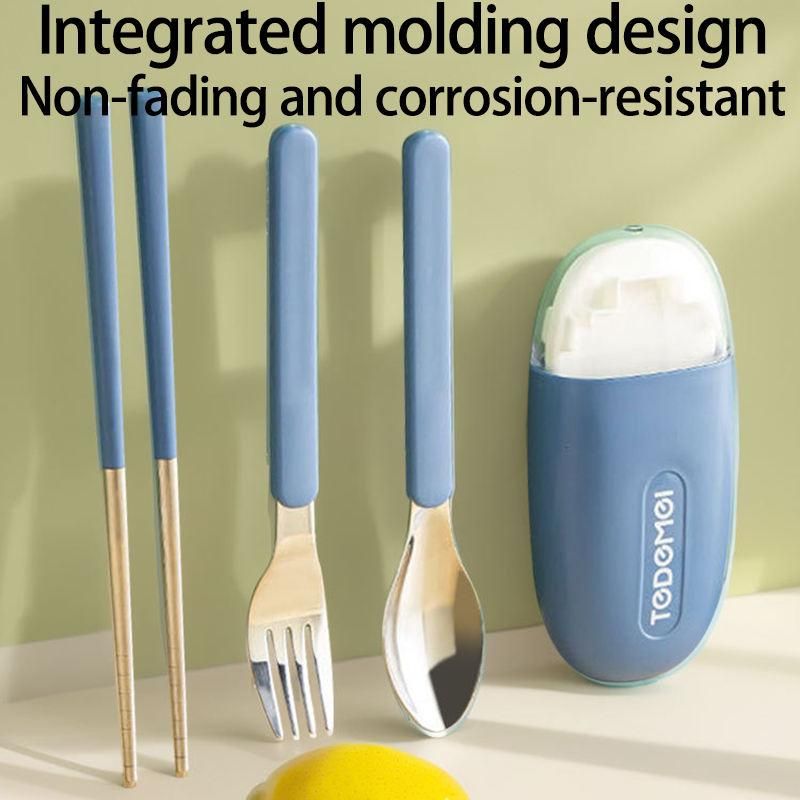 Portable Stainless Steel Spoon & Chopsticks Set – Travel, Office & Camping Cutlery