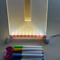 3D LED Acrylic Message Board – Glow Writing Pad with 12 Neon Pens (USB Powered)