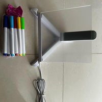 3D LED Acrylic Message Board – Glow Writing Pad with 12 Neon Pens (USB Powered)