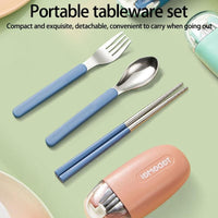 Portable Stainless Steel Spoon & Chopsticks Set – Travel, Office & Camping Cutlery