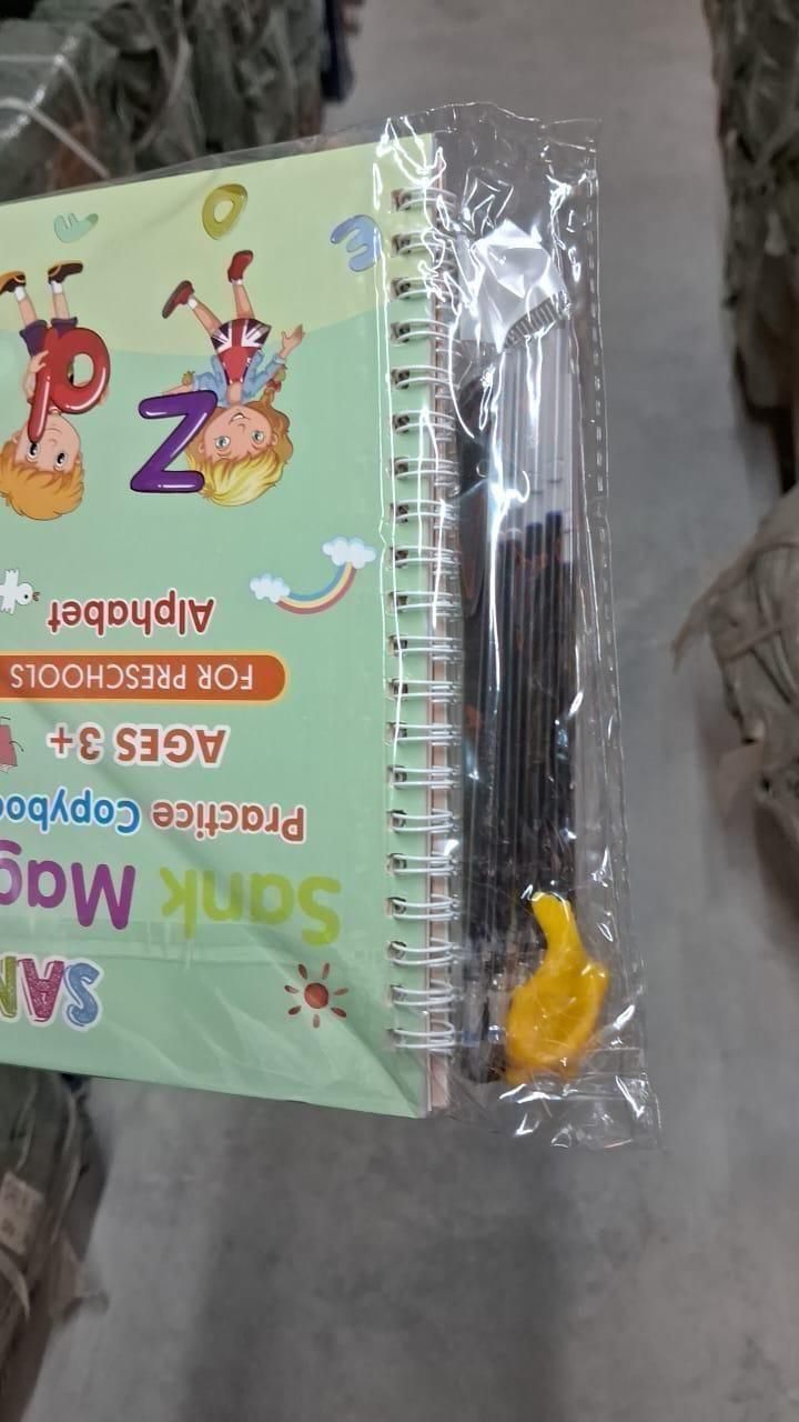 Sank Magic Practice Copybook for Kids (4 BOOK + 10 REFILL+ 1 Pen +1 Grip) | Reusable Handwriting Book Set